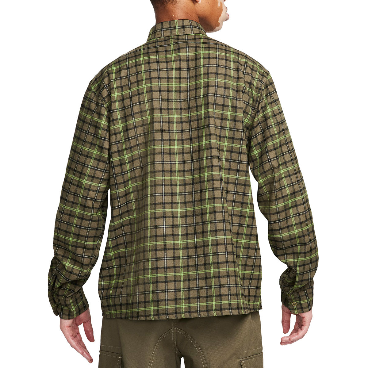 Nike SB Flannel Skate Button Up Shirt - Medium Olive/Cargo Khaki image 2
