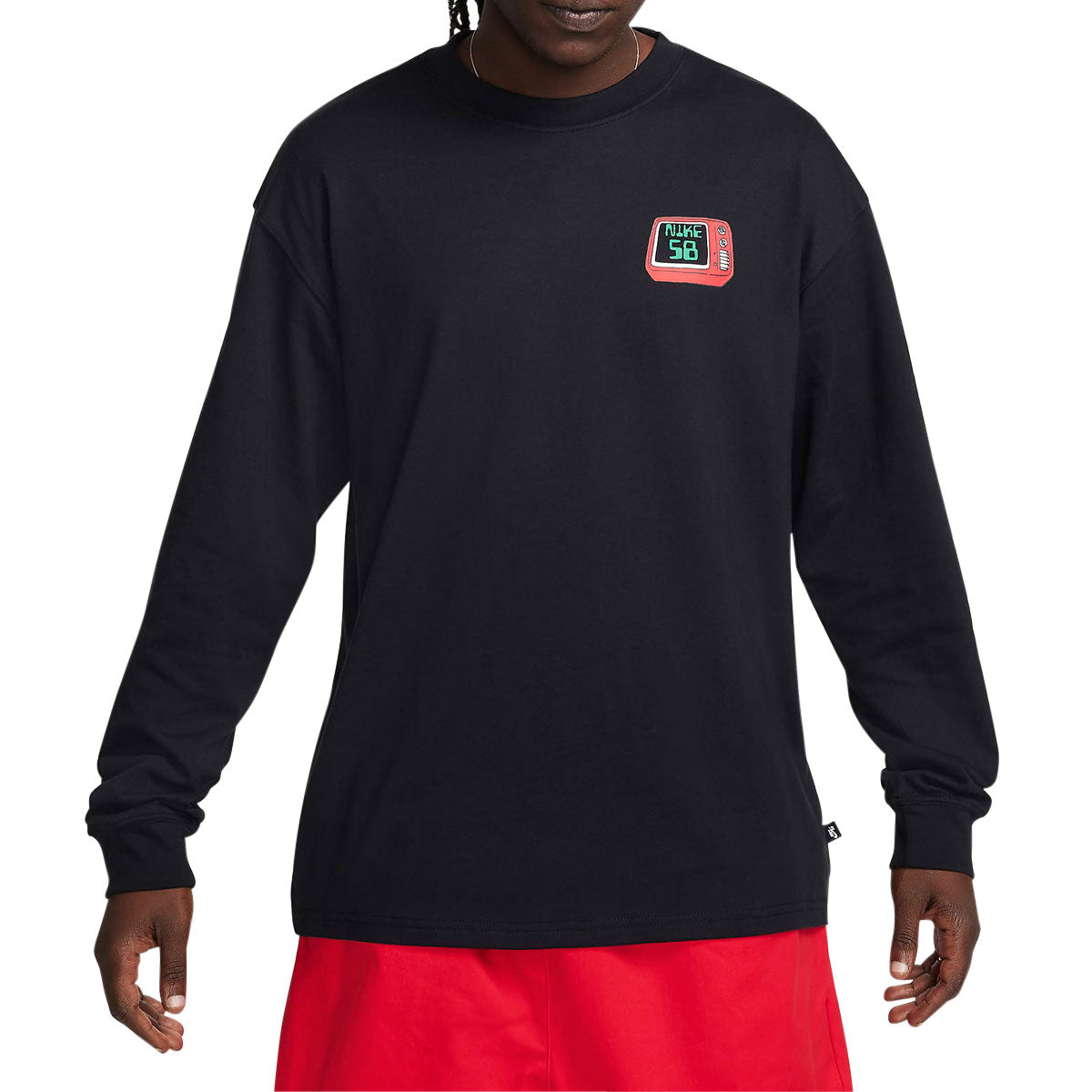 Nike SB TV Long Sleeve T-Shirt - Black image 3