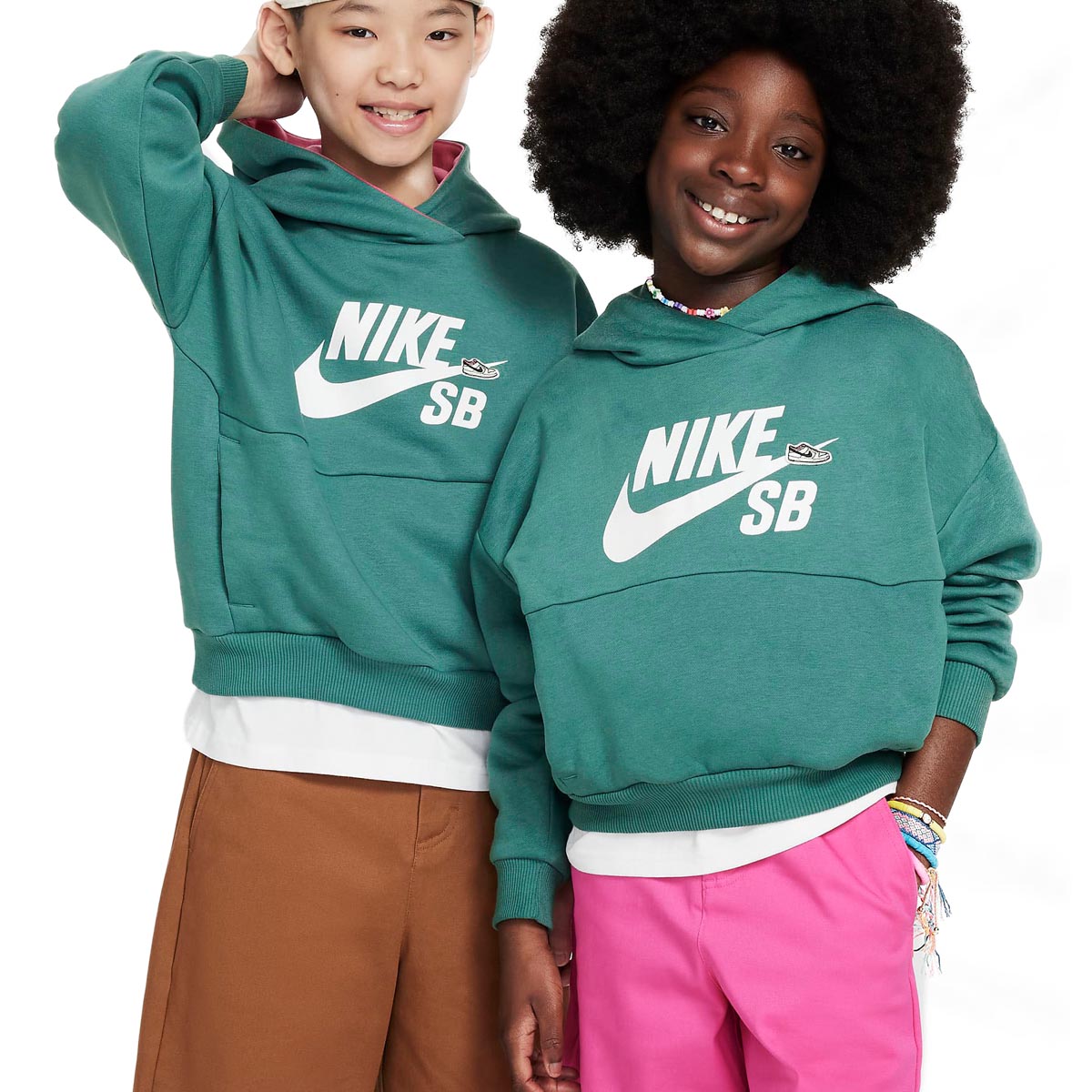 Nike SB Youth Icon Fleece Easy On Hoodie - Bicoastal/Alchemy Pink/White image 2