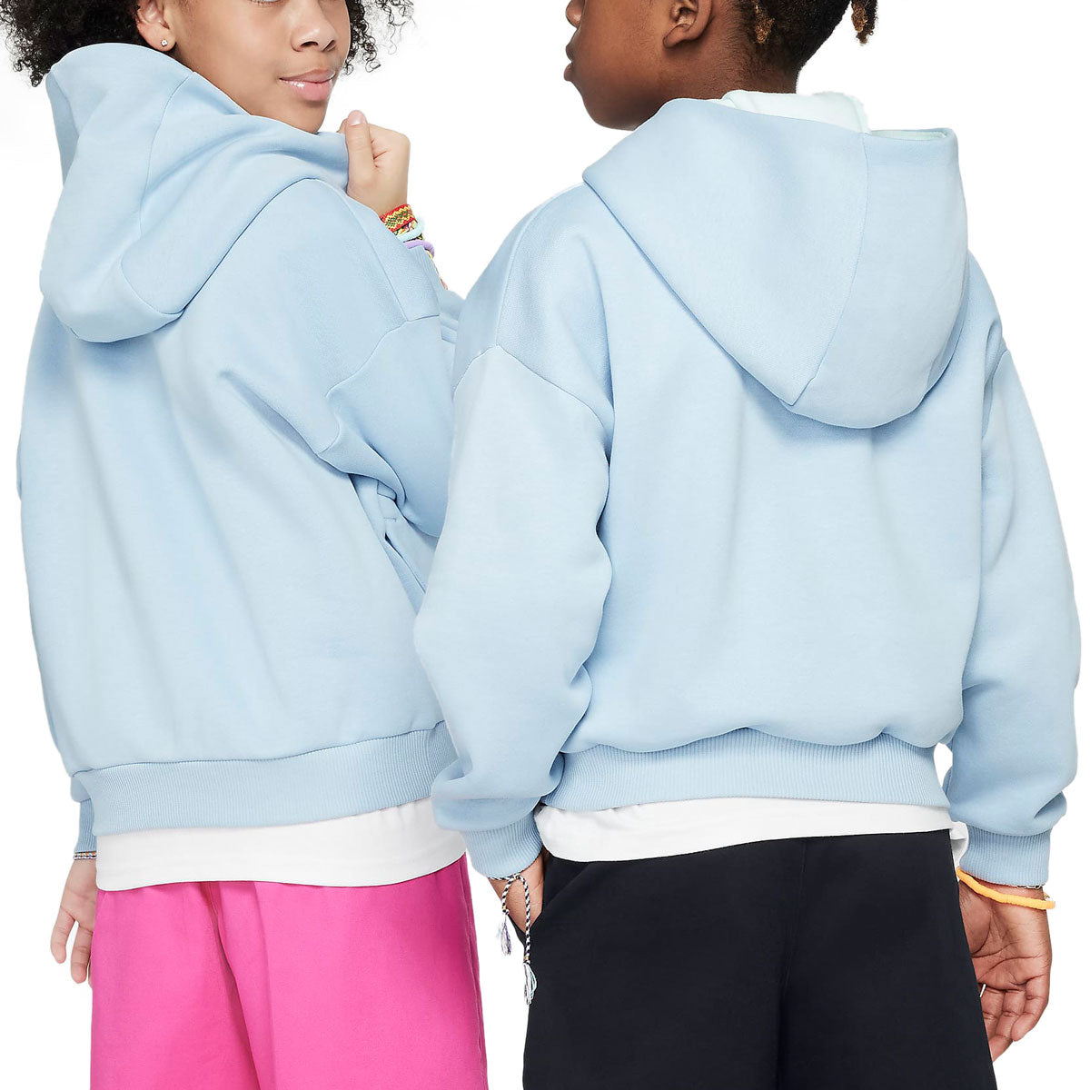 Nike SB Youth Icon Fleece Easy On Hoodie - Light Armory Blue/Barely Green/White image 3