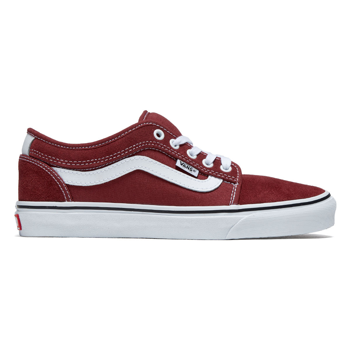 Vans Skate Chukka Low Sidestripe Shoes Burgundy/White – CCS