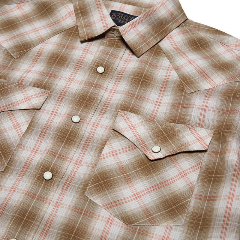 Pendleton Frontier Shirt - Tan/Red Plaid