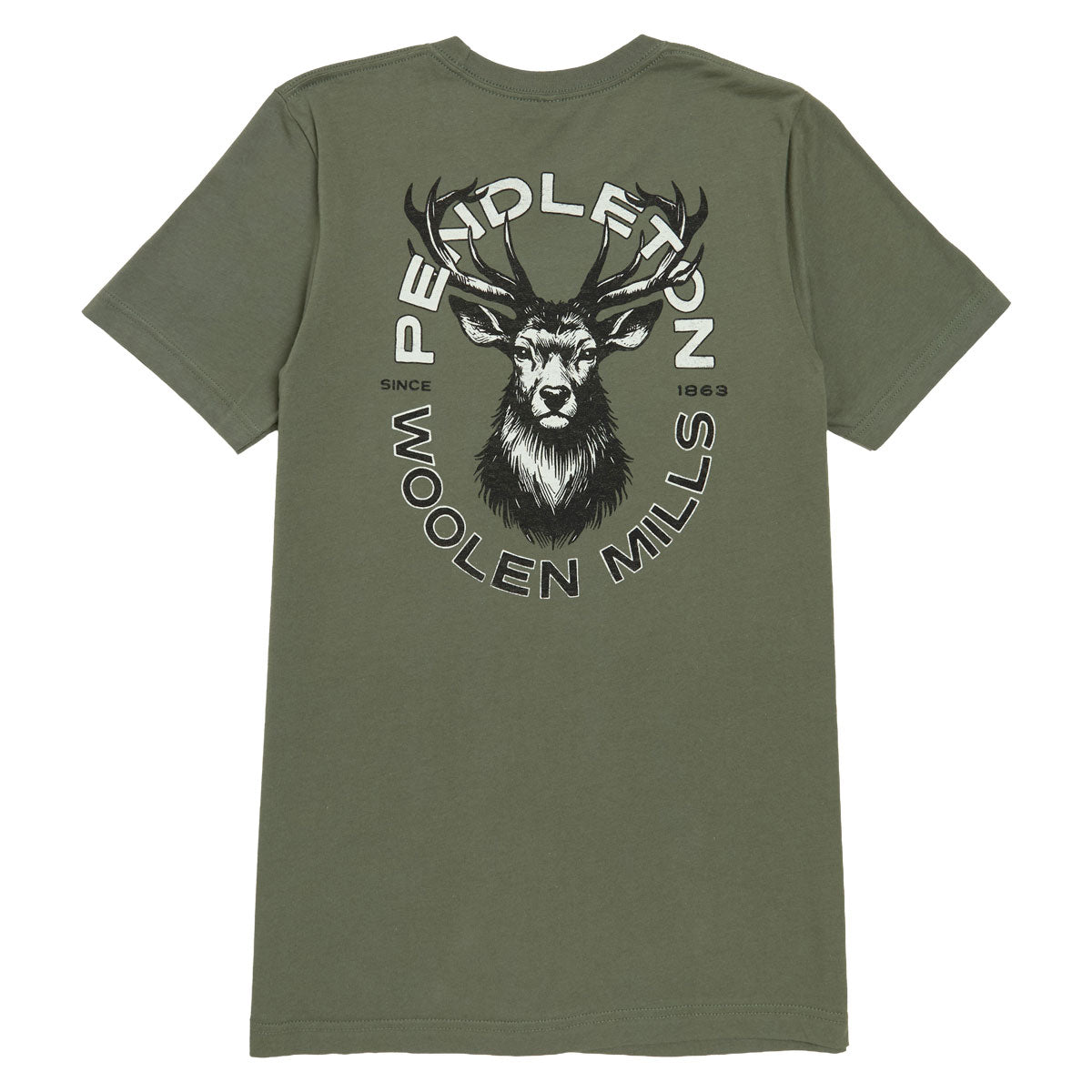 Pendleton Stag T-Shirt - Military Green/Black image 1