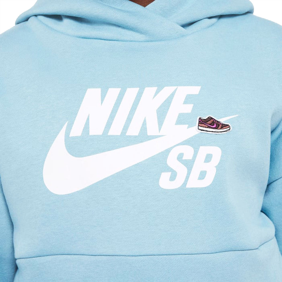 Nike SB Youth Icon Fleece EasyOn Hoodie - Denim Turq/White image 4