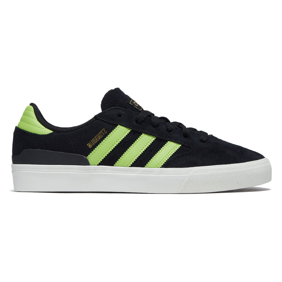 Adidas Busenitz Vulc II Shoes - Core Black/Semi Solar Slime/Gold Metallic image 1