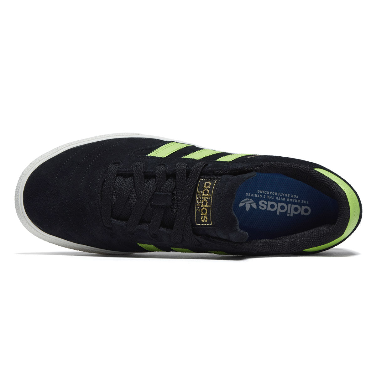 Adidas Busenitz Vulc II Shoes - Core Black/Semi Solar Slime/Gold Metallic image 3