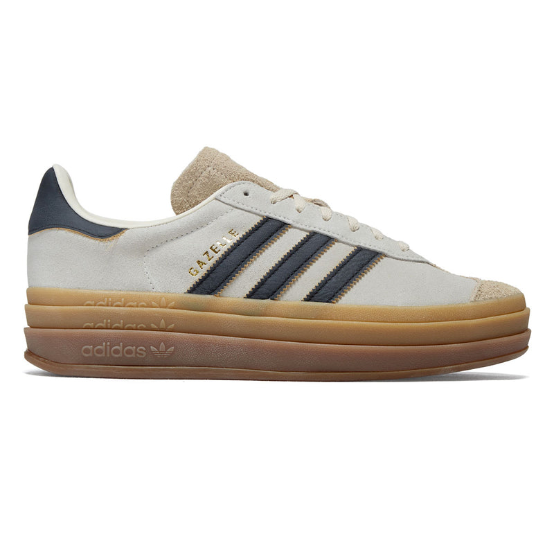 Adidas Womens Gazelle Bold Shoes - Cream White/Core Black/Sand Strata