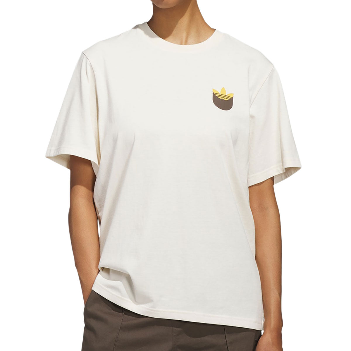 Adidas Skate Tr Shd T-Shirt - Wonder White/Rust Orange image 3