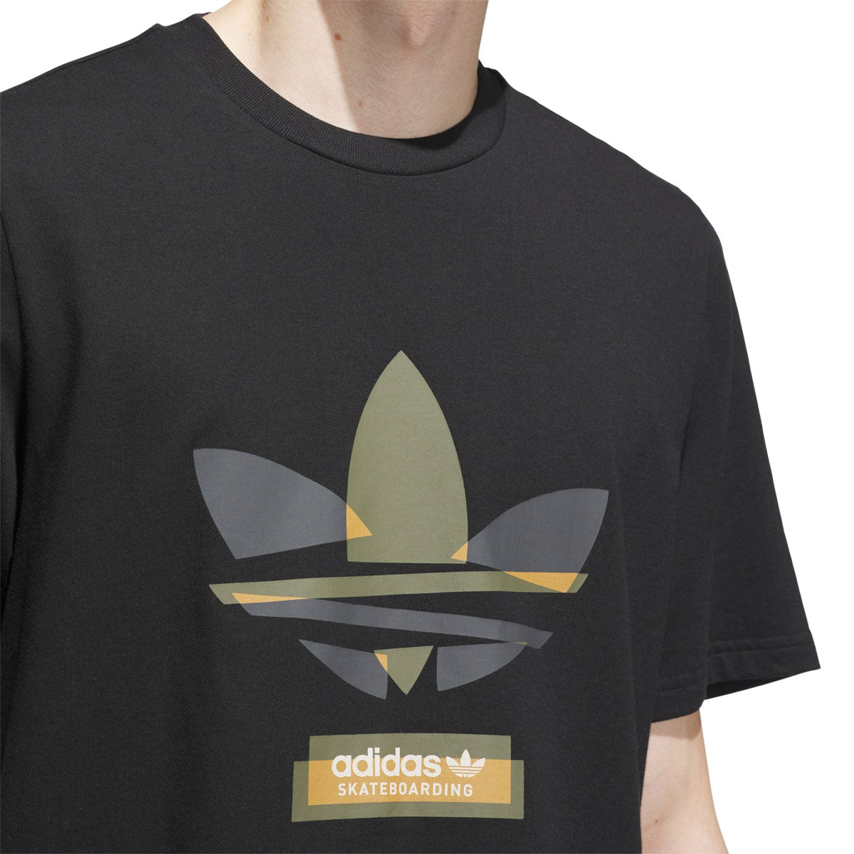 Adidas Skate Trefoilf T-Shirt - Black/Olive Strata image 4