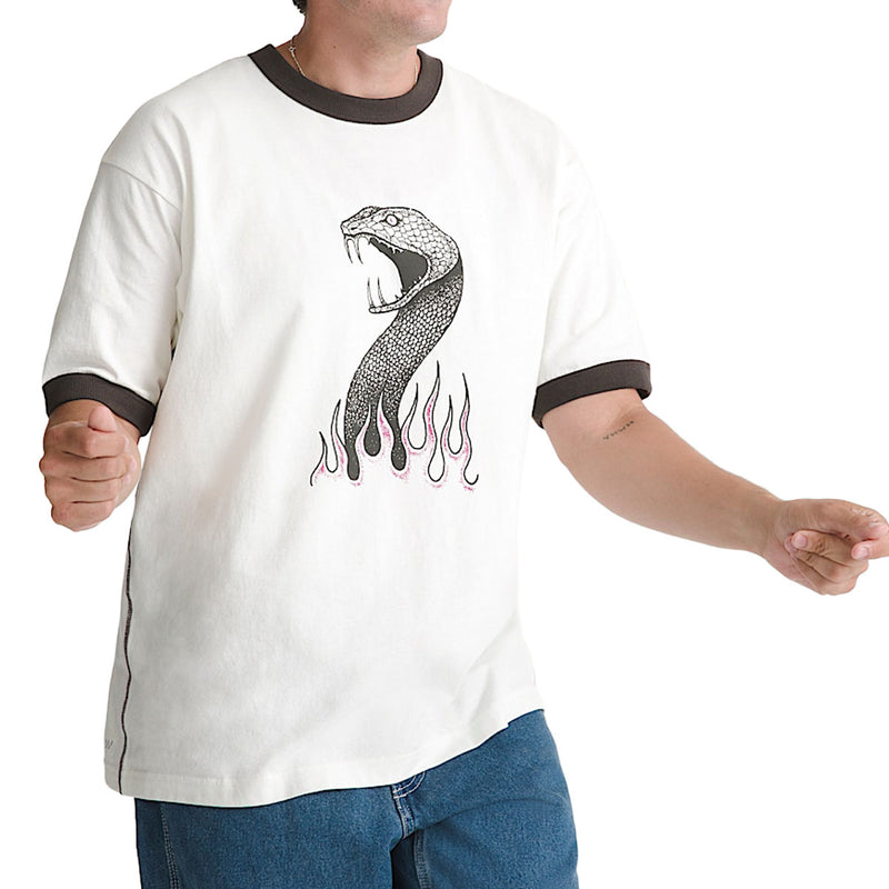Vans Skate Mike G Snake Flame Ringer T-Shirt - Marshmallow