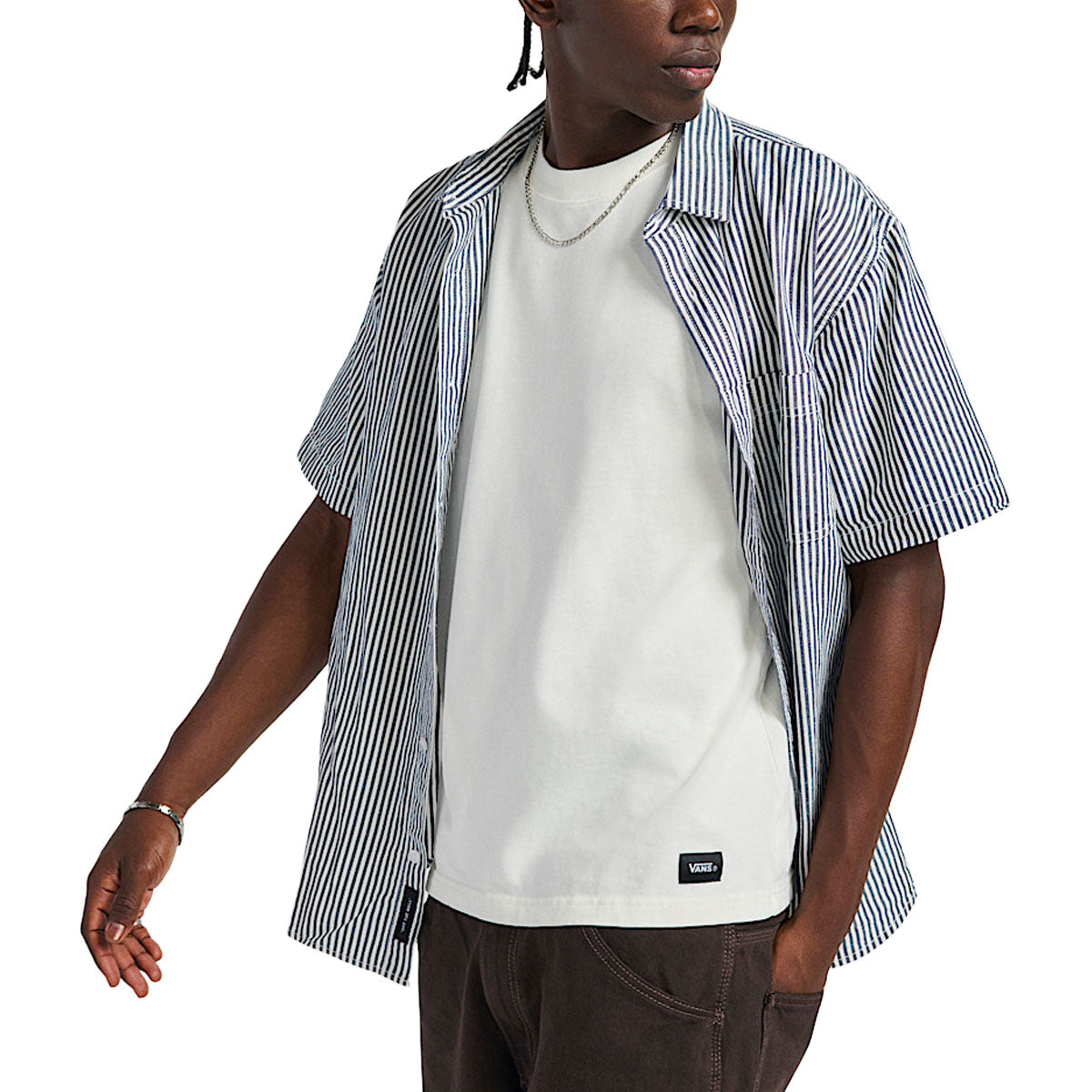 Vans Lawson Stripe Shirt - White/Dress Blues image 2