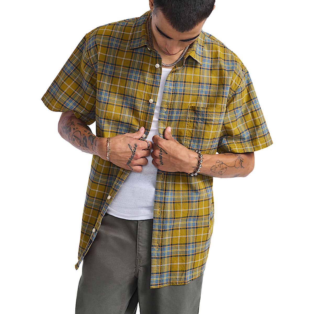 Vans Lawson Plaid Shirt - Burnt Gold/Stormy Weather image 2