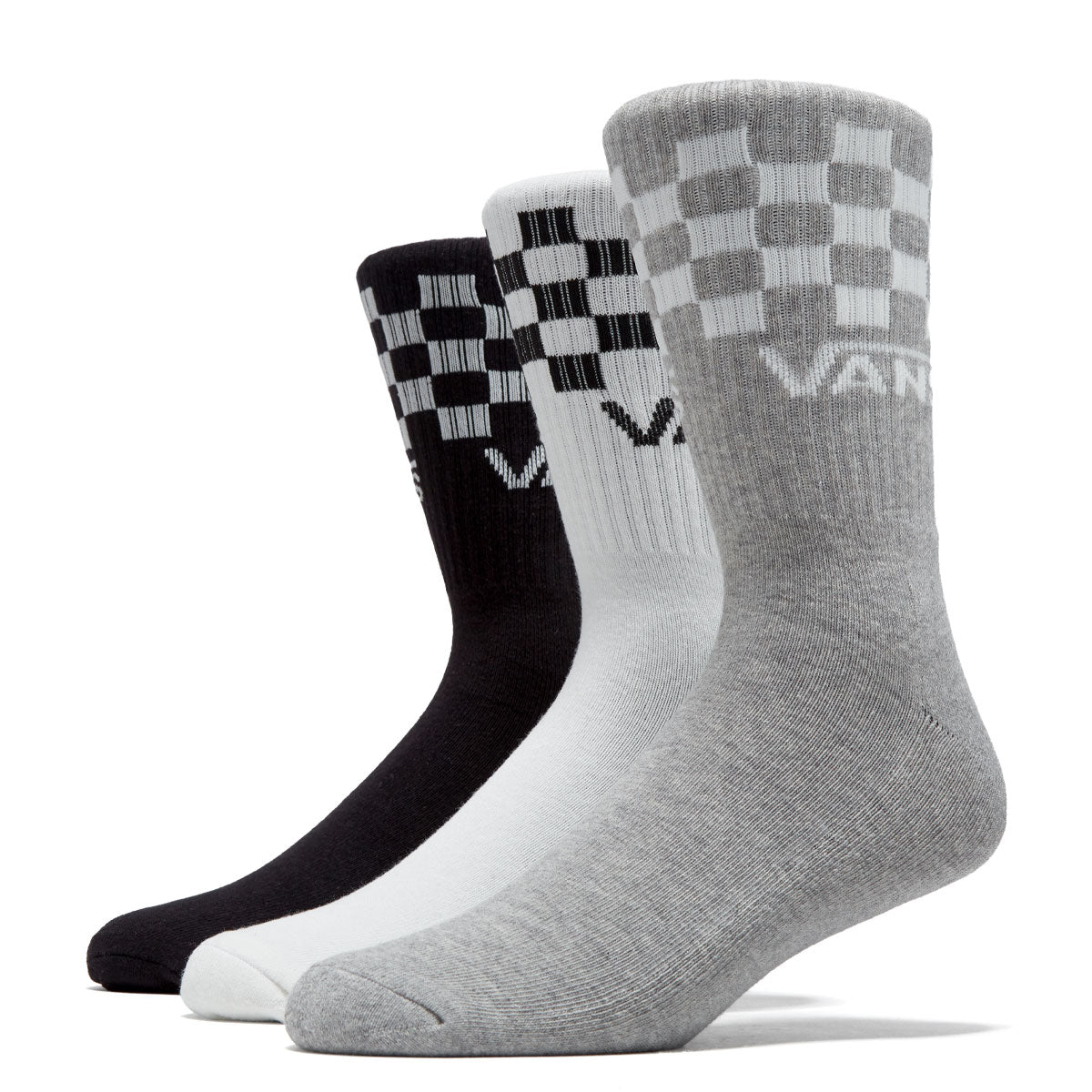 Vans Classic Check Crew 3 Pack Of Socks - Black/White image 1
