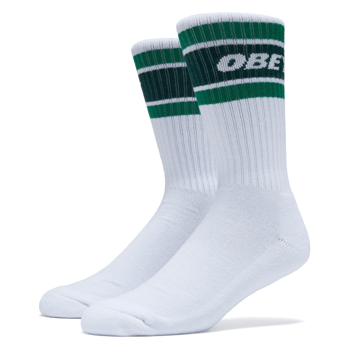Obey Cooper II Socks - White/Green image 1