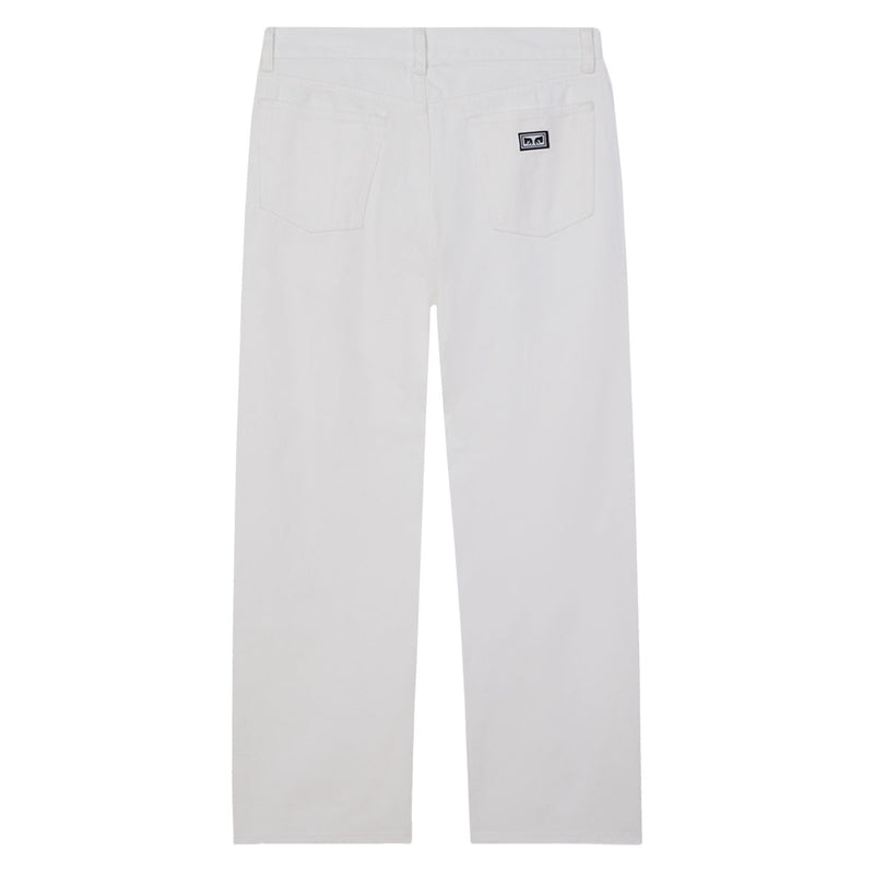 Obey Hardwork Denim Jeans - White Faded Wash