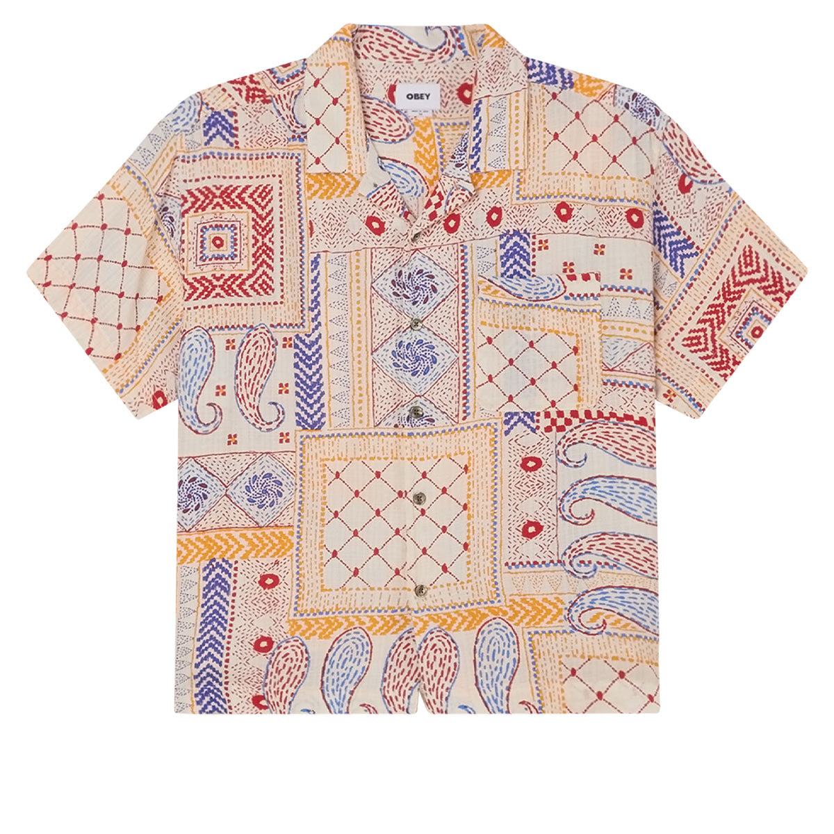 Obey Archie Woven Shirt - Cream Multi image 1