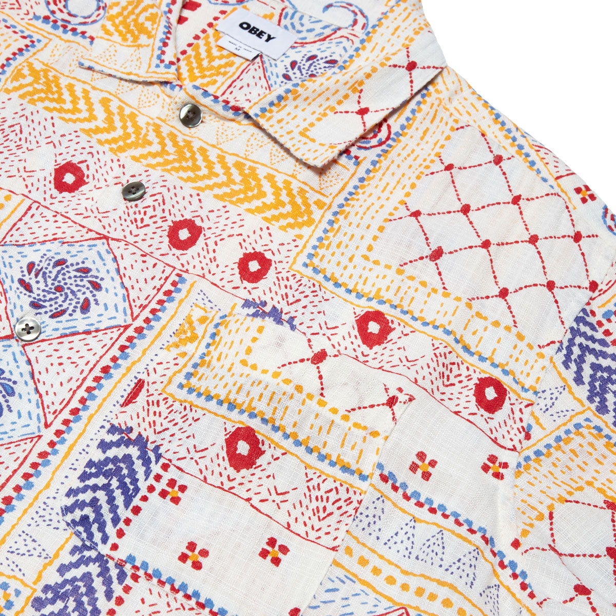 Obey Archie Woven Shirt - Cream Multi image 2