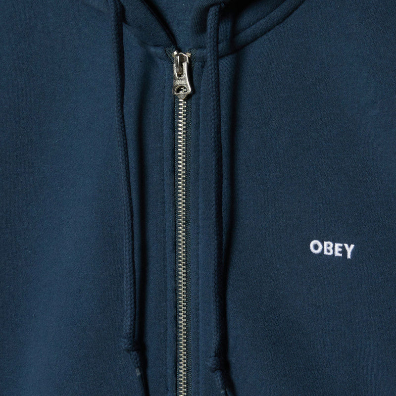Obey Established Works Bold Zip Hoodie - Dark Denim