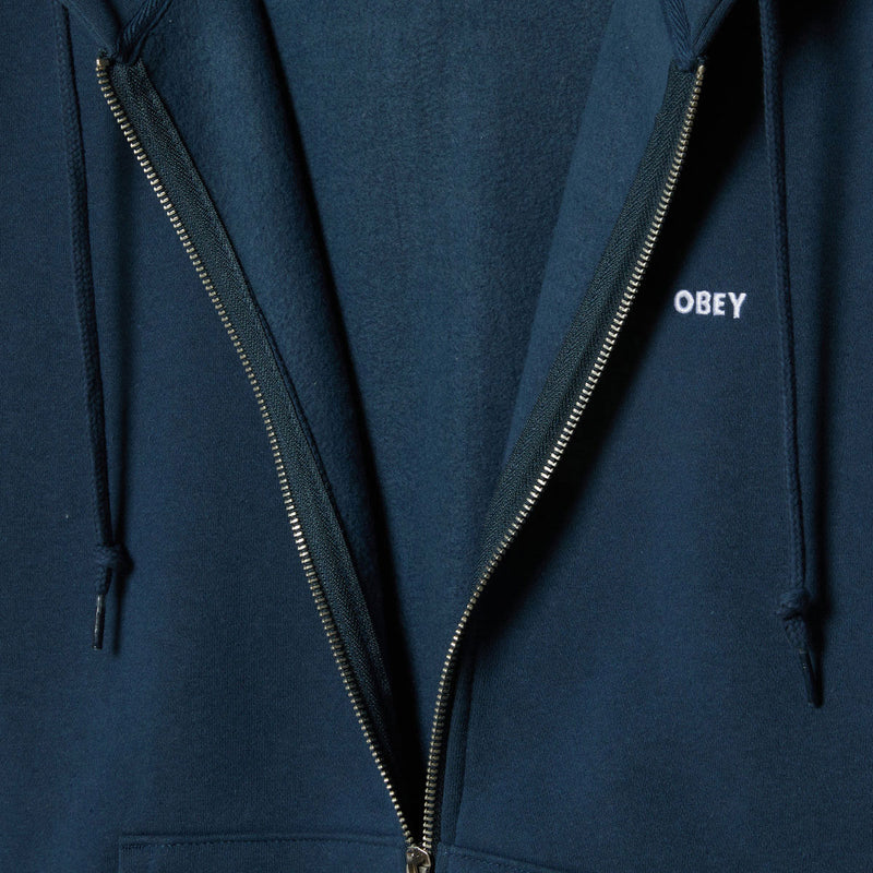Obey Established Works Bold Zip Hoodie - Dark Denim