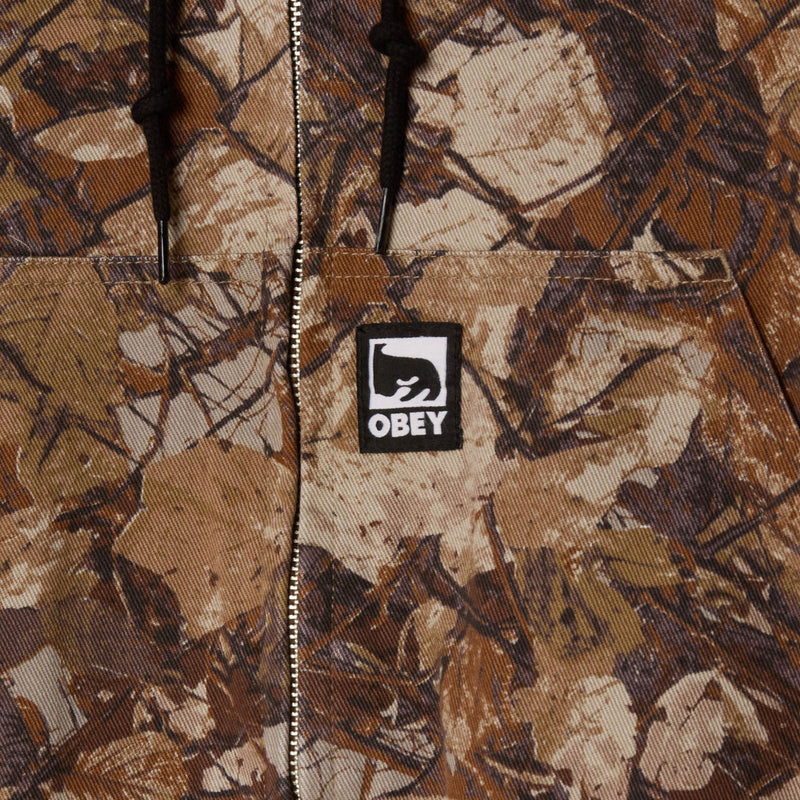Obey Glen Zip Up Jacket - Fence Camo Multi