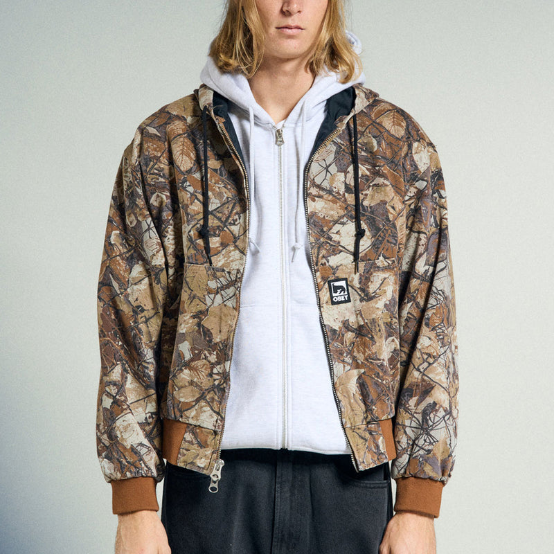 Obey Glen Zip Up Jacket - Fence Camo Multi