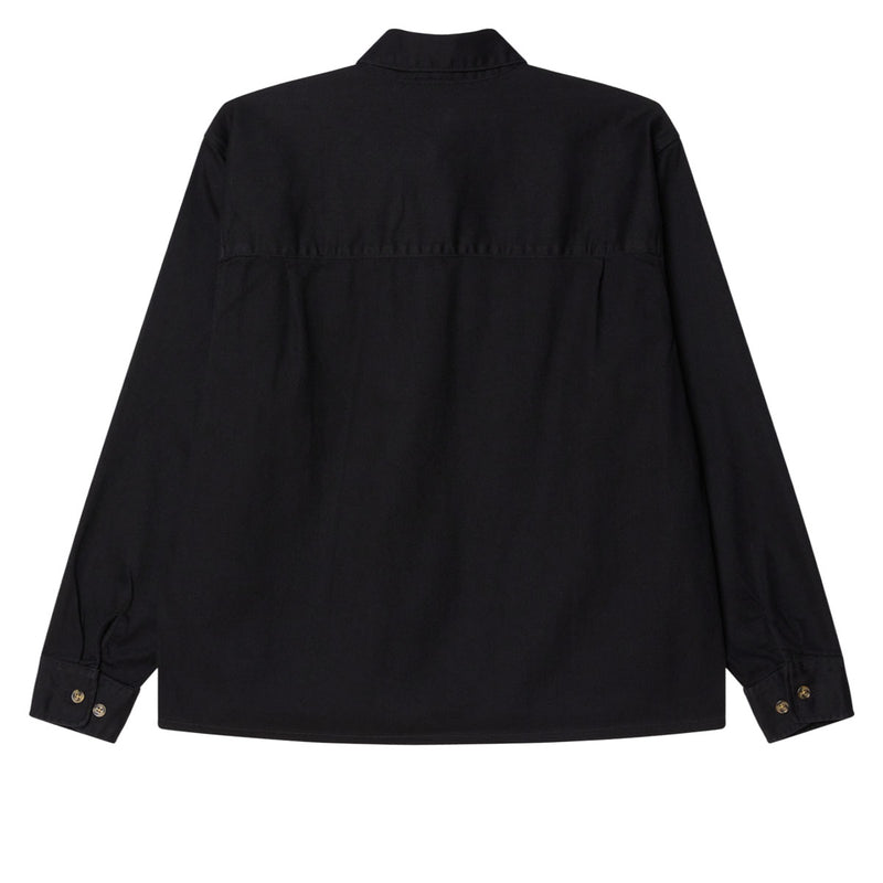 Obey Pablo Denim Long Sleeve Shirt - Black Faded Wash