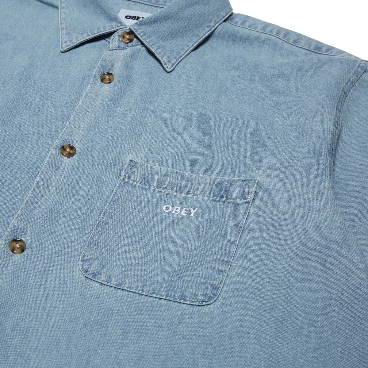 Obey Pablo Denim Long Sleeve Shirt - Light Indigo image 3