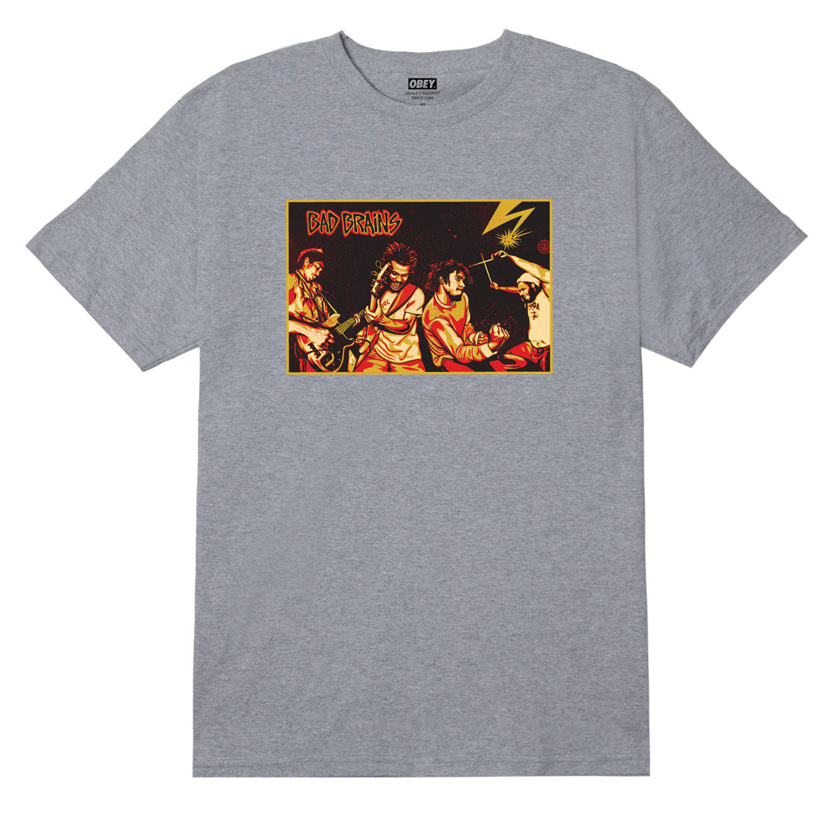 Obey x Bad Brains Fearless Vampire Killers T-Shirt - Heather Grey image 1