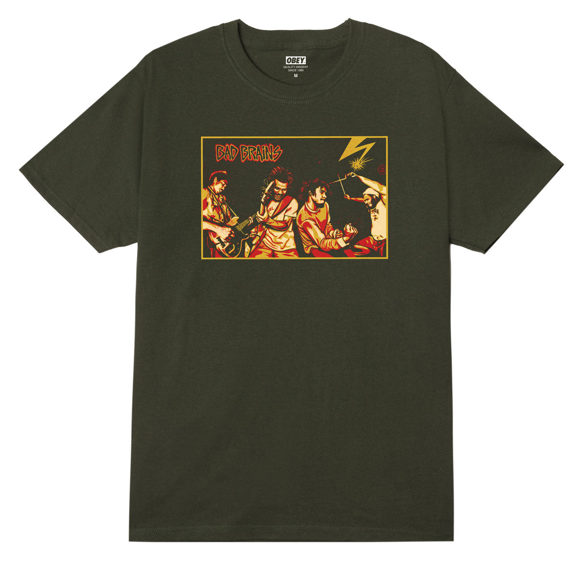 Obey x Bad Brains Fearless Vampire Killers T-Shirt - Olive image 1