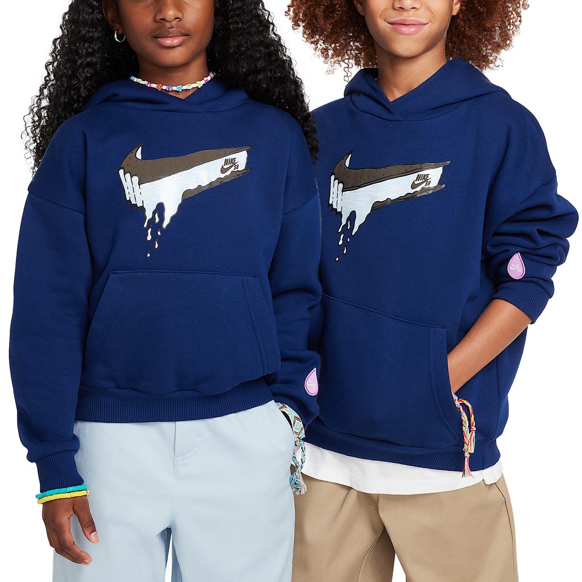 Nike SB Youth EasyOn Ice Cream Hoodie - Blue Void/Rush Fuchsia image 2
