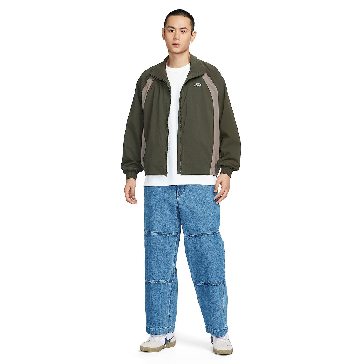 Nike SB Dri-Fit Woven Full-Zip Jacket - Sequoia/Cave Stone/White image 5