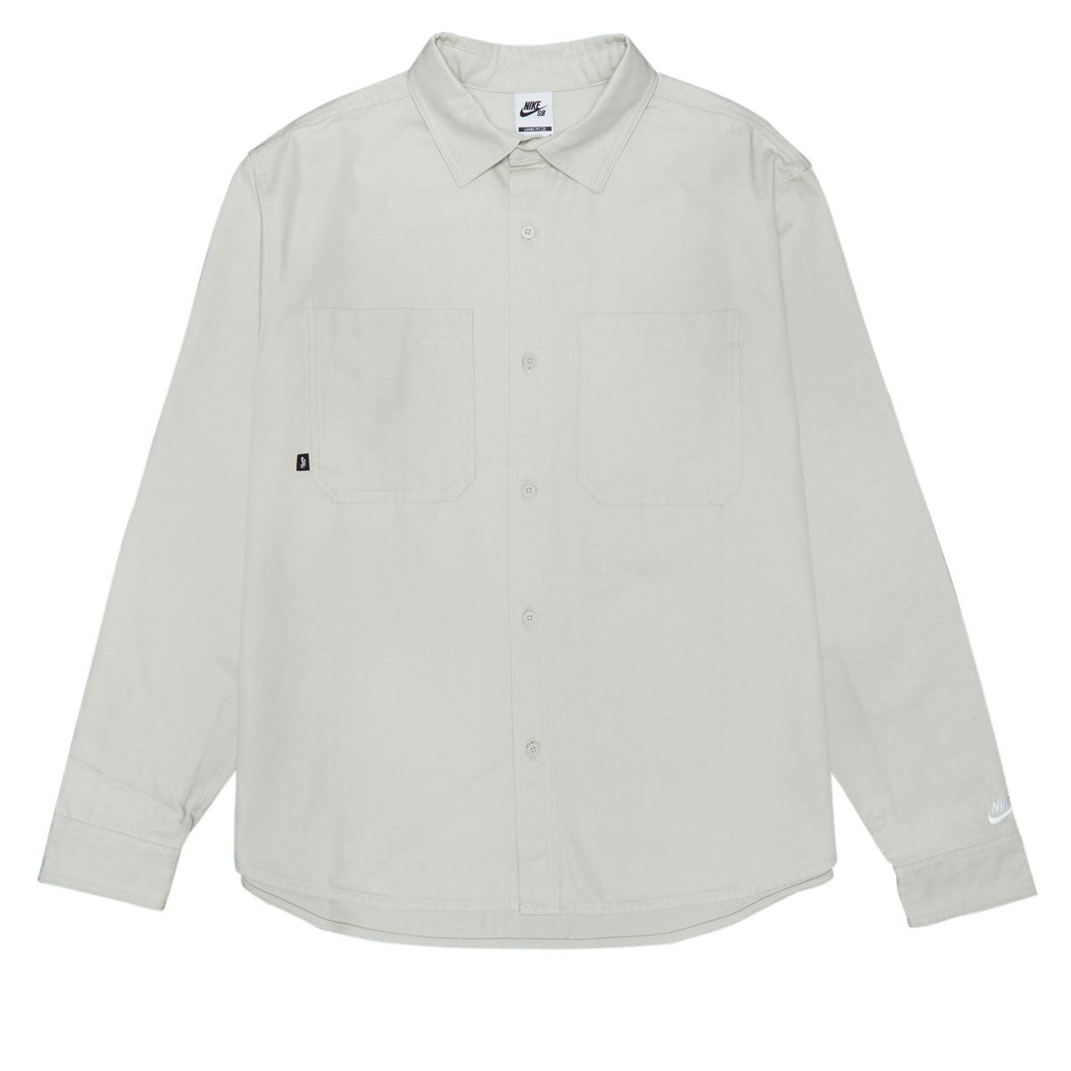 Nike SB New Essential Woven Long Sleeve Shirt - Light Bone/White image 1