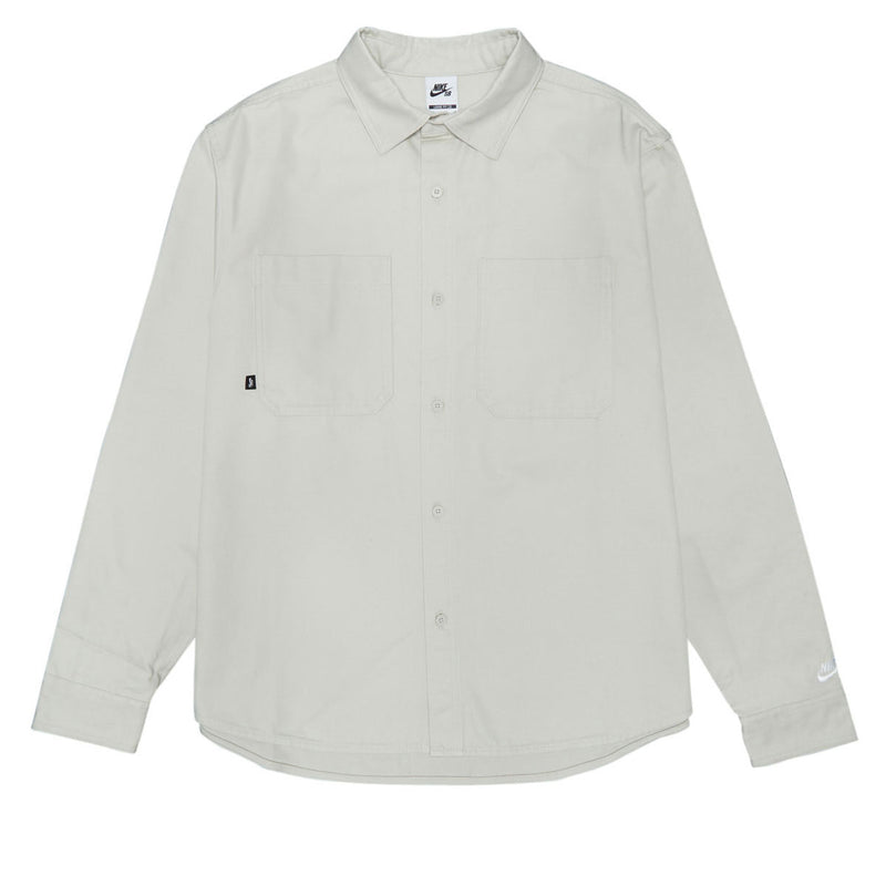 Nike SB New Essential Woven Long Sleeve Shirt - Light Bone/White