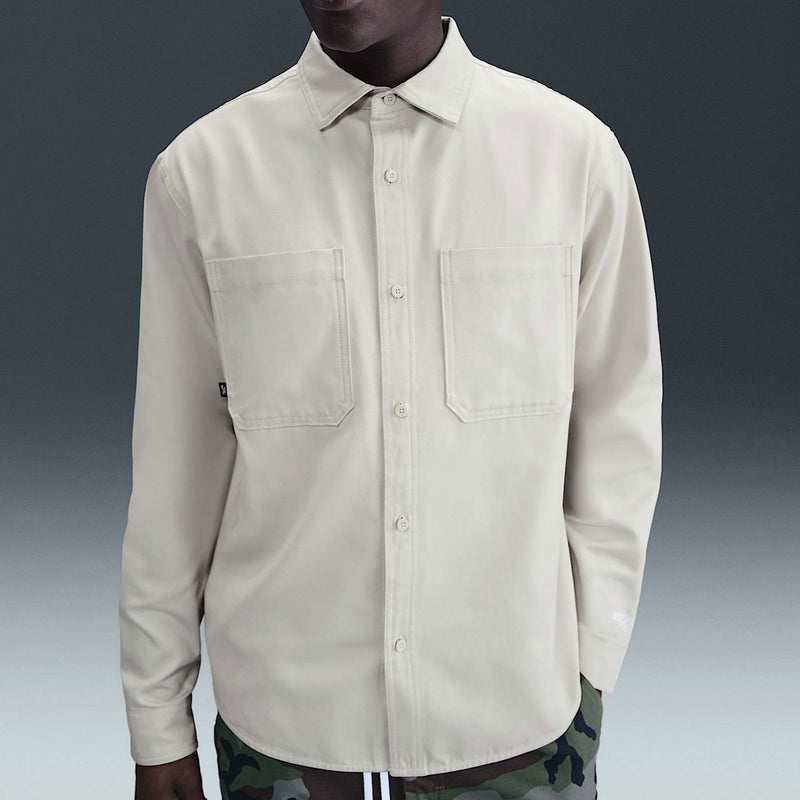 Nike SB New Essential Woven Long Sleeve Shirt - Light Bone/White