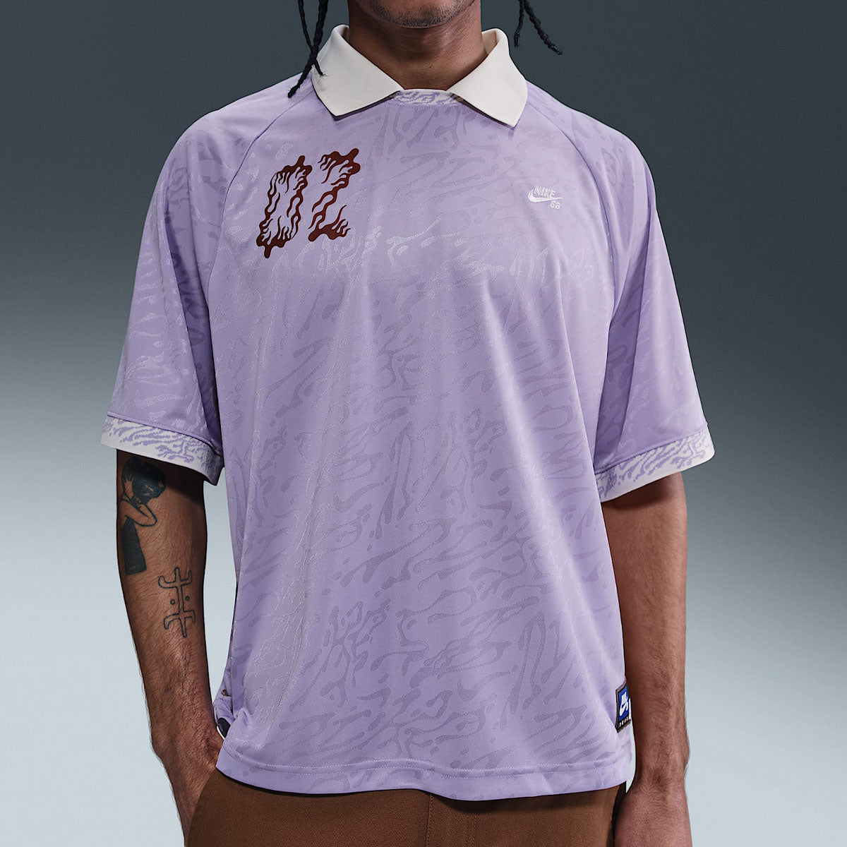 Nike SB Dri-Fit Jacquard Skate Jersey - Hydrangeas/Sail/White image 2
