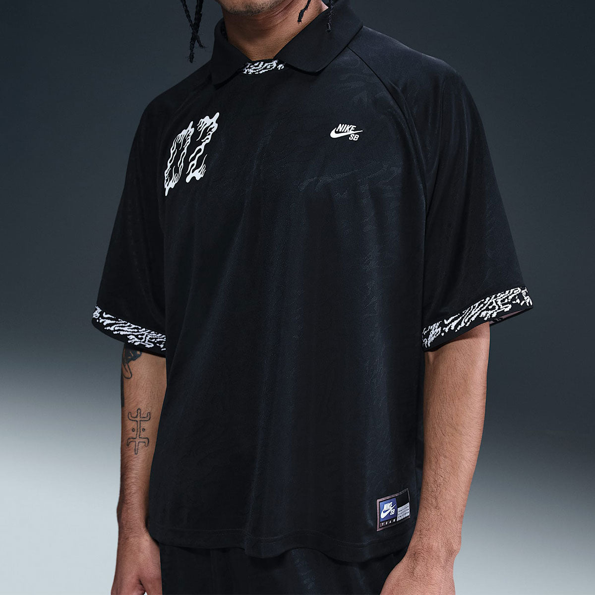 Nike SB Dri-Fit Jacquard Skate Jersey - Black/Black/White image 2