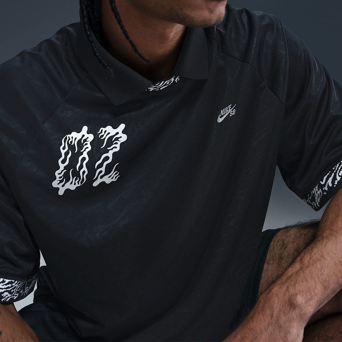 Nike SB Dri-Fit Jacquard Skate Jersey - Black/Black/White image 4