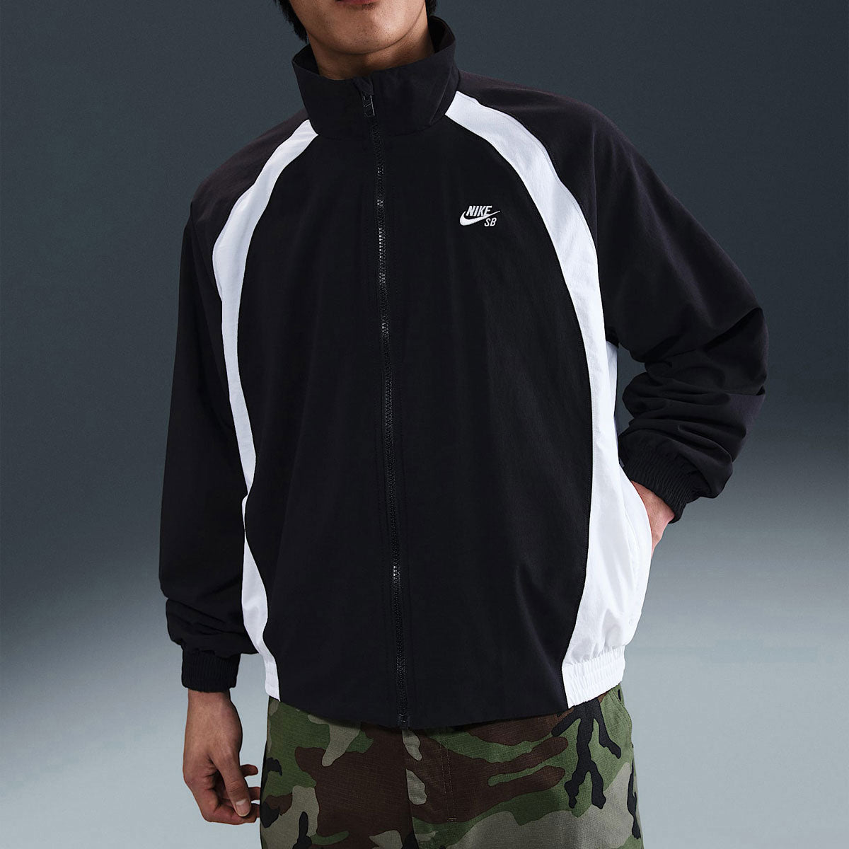 Nike SB Dri-Fit Woven Full-Zip Jacket - Black/White/White image 3