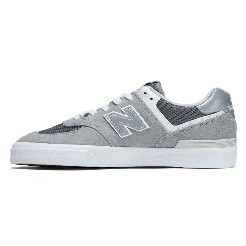 New Balance 574 Vulc Shoes - Grey/White Suede