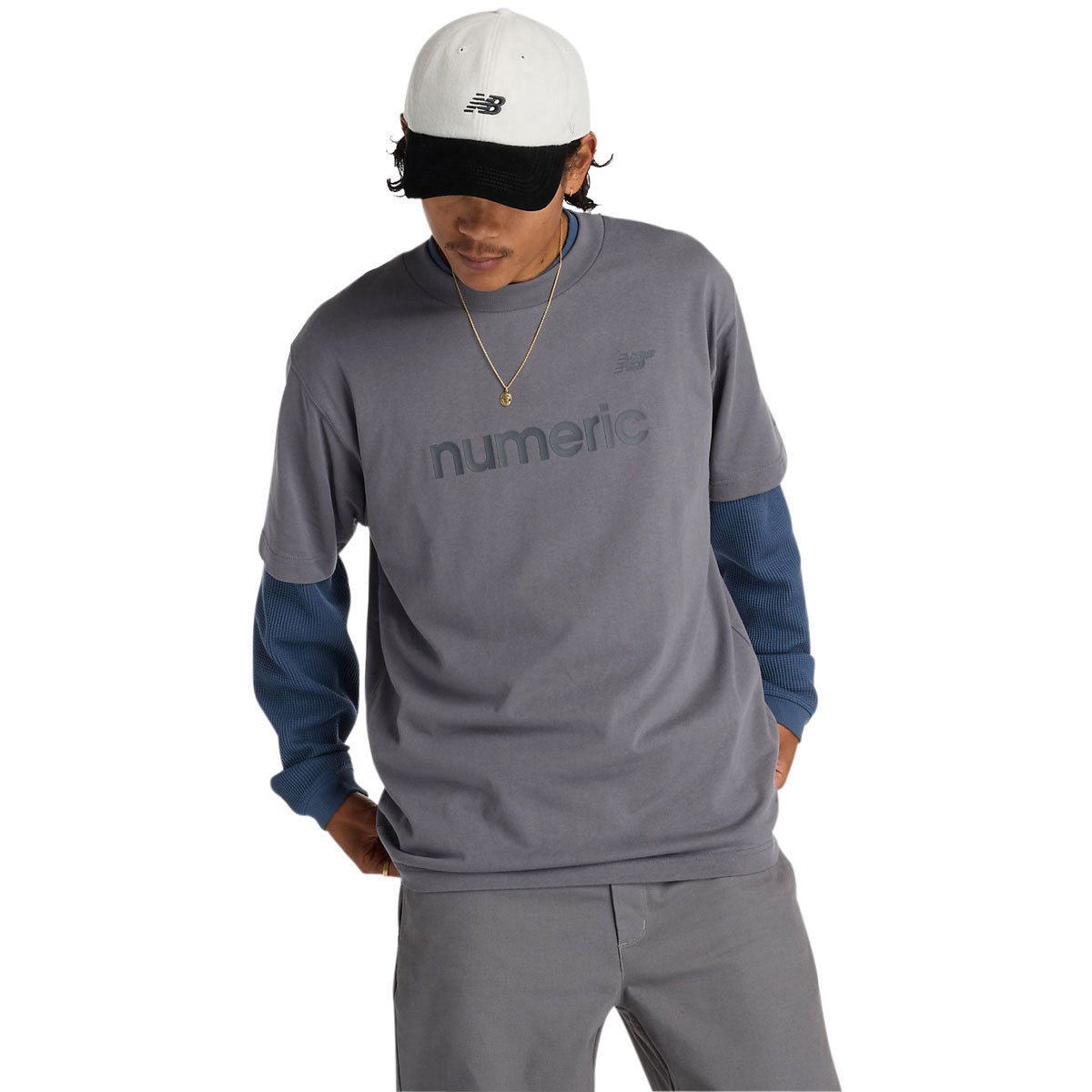 New Balance Numeric Cotton T-Shirt - Castlerock image 2