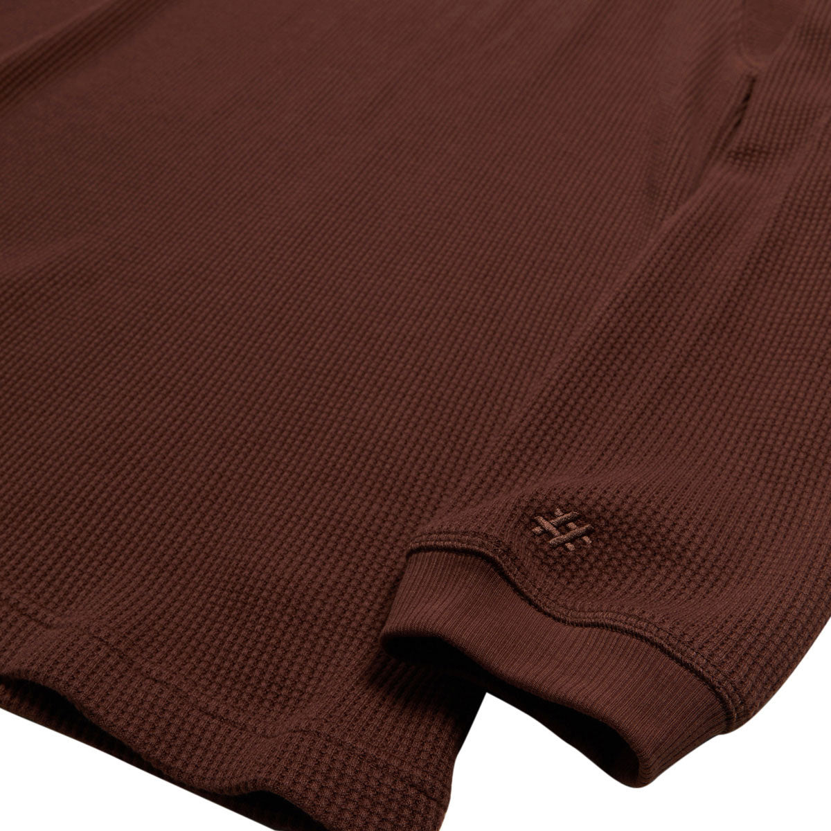 New Balance Numeric Waffle Knit Long Sleeve Henley Shirt - Rich Oak image 3