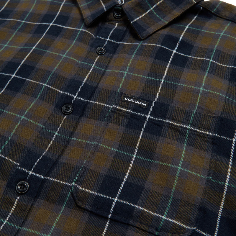 Volcom Caden Plaid Long Sleeve Shirt - Navy 2025