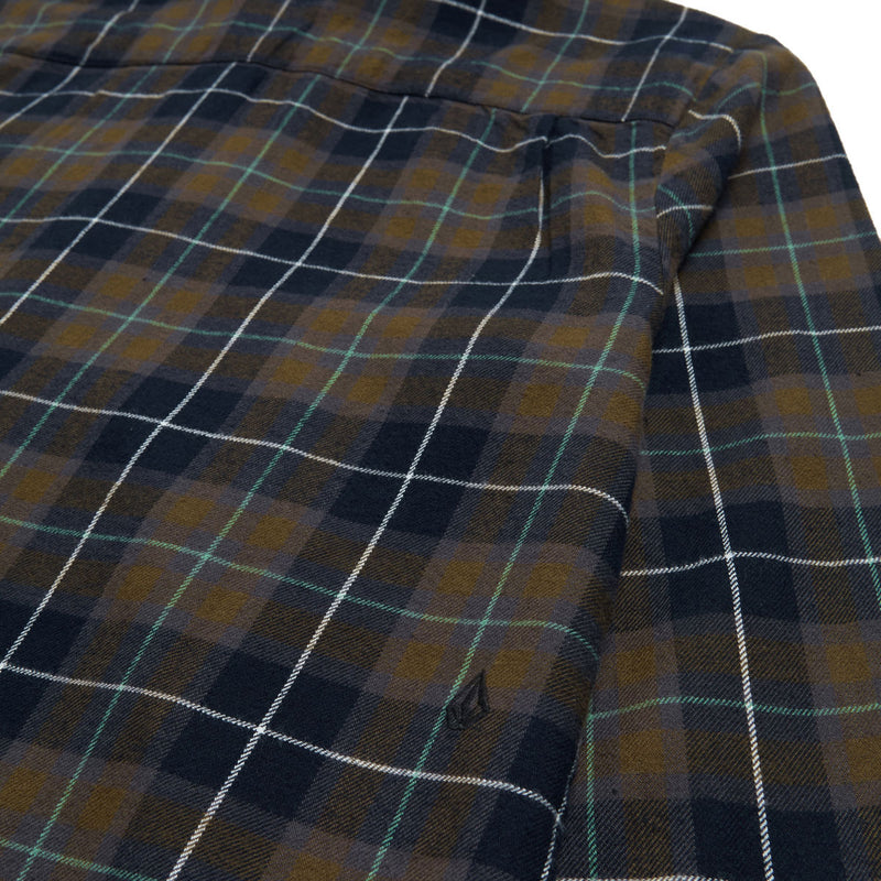Volcom Caden Plaid Long Sleeve Shirt - Navy 2025
