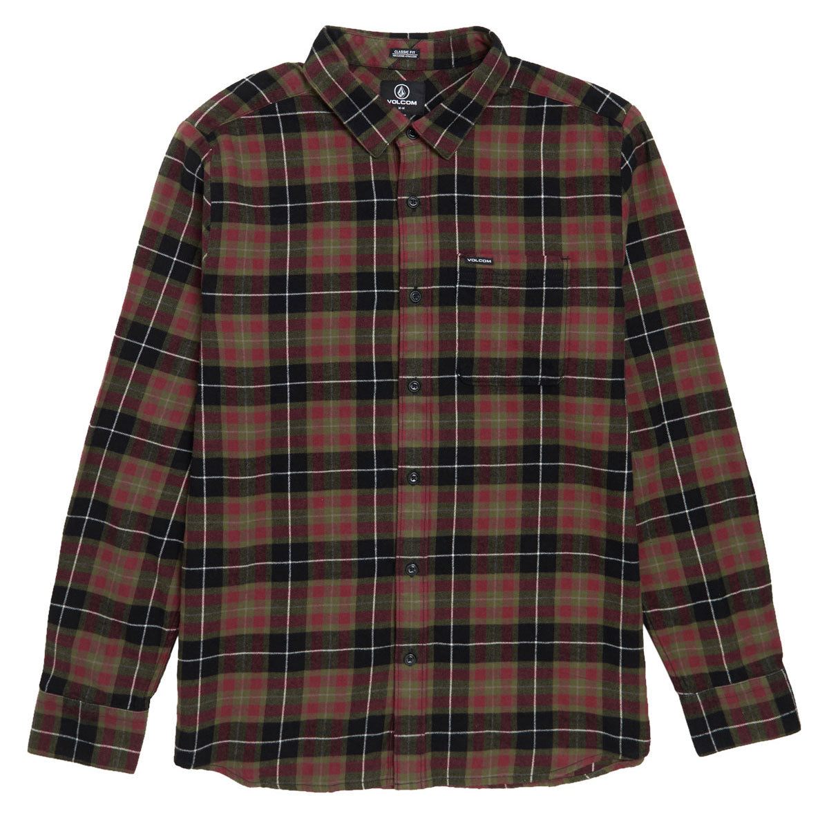 Volcom Caden Plaid Long Sleeve Shirt - Black 2025 image 1