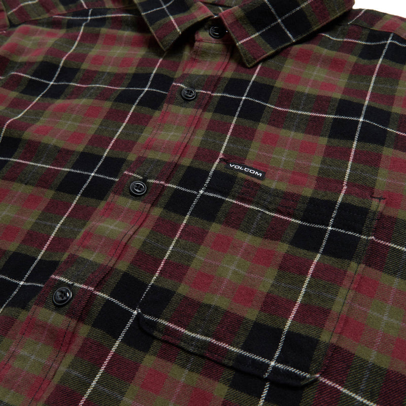 Volcom Caden Plaid Long Sleeve Shirt - Black 2025