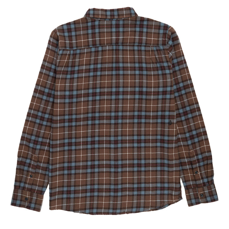 Volcom Caden Plaid Long Sleeve Shirt - Brown Stone
