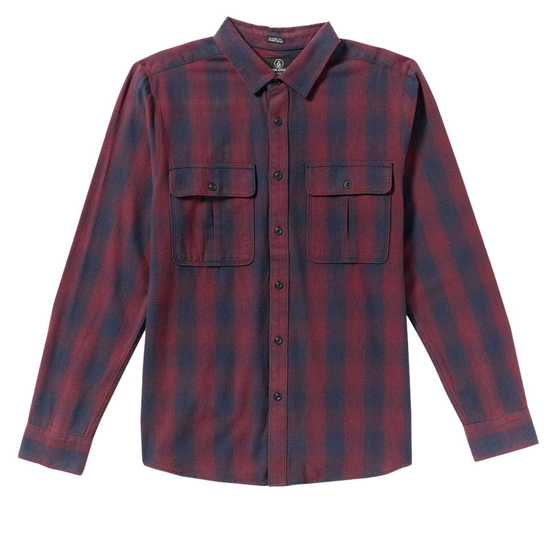 Volcom Shadowstone Long Sleeve Flannel Shirt - Navy