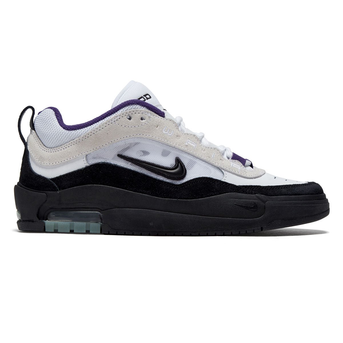 Nike SB Air Max Ishod Shoes - White/Black/Court Purple/Black image 1