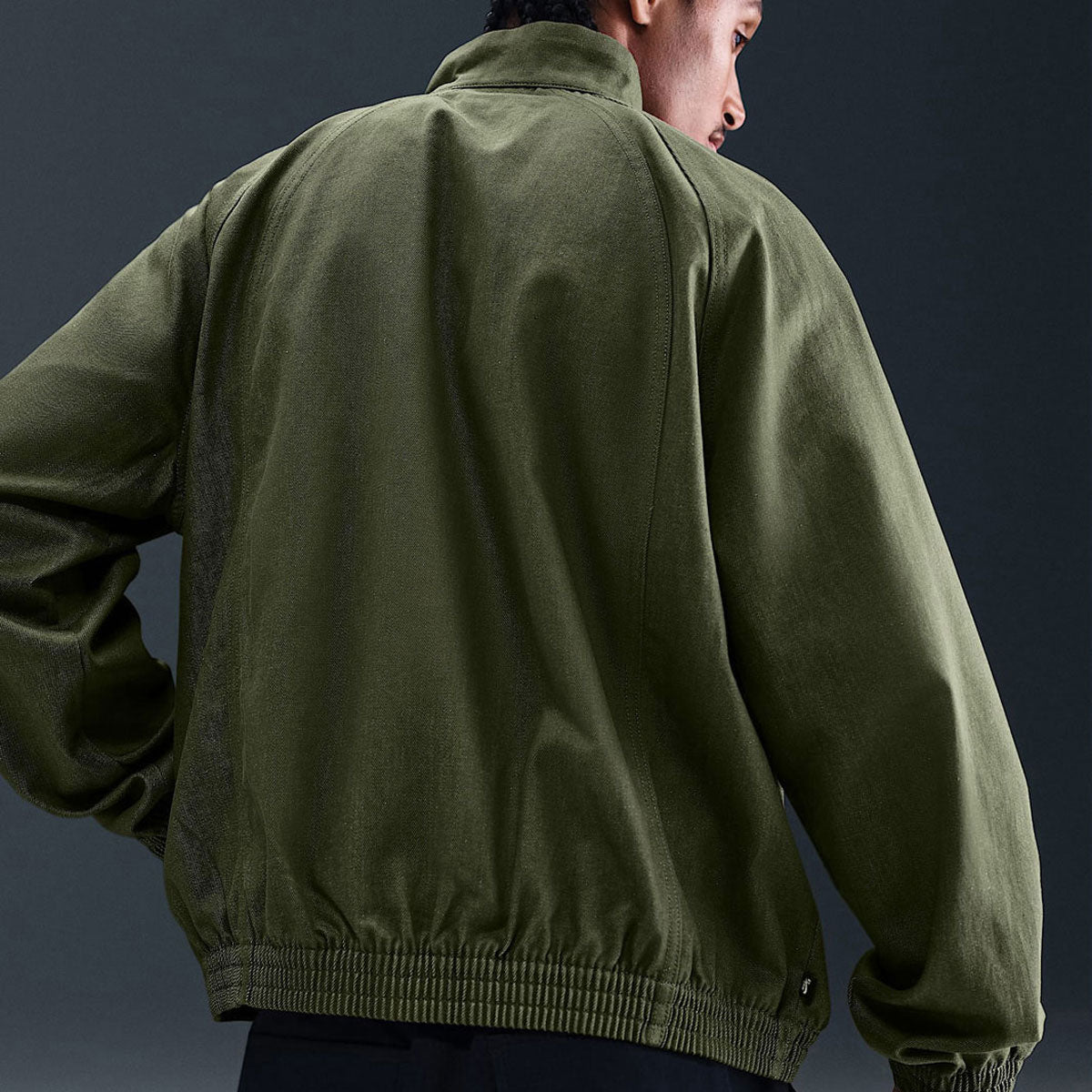 Nike SB Denim Zip Up Track Jacket - Medium Olive/White image 3