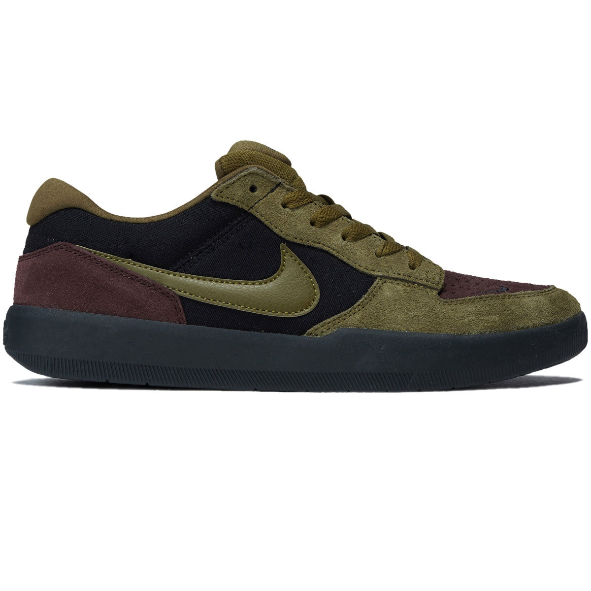 Nike SB Force 58 Shoes - Black/Olive Flak/Burgundy Crush/Off Noir image 1
